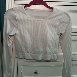 lululemon athletica White Ribbed Crop Top